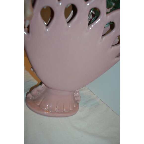 Vintage Vase Peacock Extra Large Royal Haeger 50s Pink Blue Foyer - Picture 5 of 7